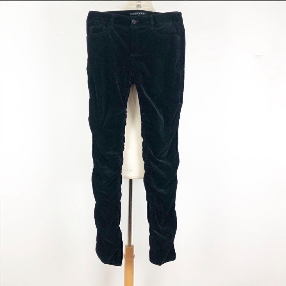 𝅺nwot Theory ruched black velvet pants sz 4 /small